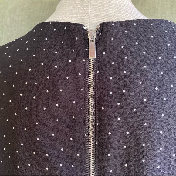 F&F Shift Black Dress Size 8 Polka Dot Long-sleeve - Picture 7 of 9